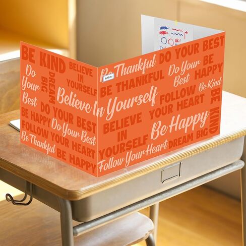 Cinrobiye 24 Pcs Inspirational Privacy Folders Standard for Students Cardboard Shields Test Privacy Boards Motivational Words Desk Dividers Shield for Classroom School Study Supplies (Colorful) in Saudi Arabia