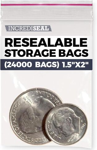 1.5 x 2 Inch Zip Top Resealable Clear Poly Plastic Storage Bags, 2.0 Mil, Reclosable, Ziplock, Zipper Lock Seal Travel Baggies (25000 Bags) in Saudi Arabia