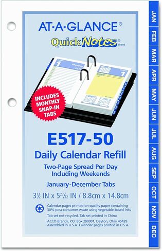 AT-A-GLANCE E51750 QuickNotes Calendar Calendar Rechill ، 3 1/2 × 6 ، 2016 in Saudi Arabia
