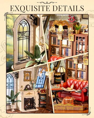 Rolife DIY Miniature House Kit for Adults, Mini Wooden Dollhouse Kit, Tiny House Diorama Building Kits-Birthday Christmas Craft Hobbies Gift for Teens Kids (Catherine's Living Room) in Saudi Arabia