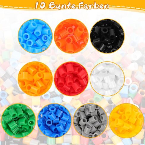 Homgaty 10mm Large Fuse Beads Kit 1000 pcs XL, 10 Colors Patterns Home School Arts and Crafts, Melting Beads for Adult Crafts Set as Christmas Birthday Gifts for Adult in Kuwait