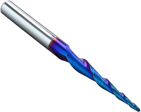 4PCS Ball Nose 1 Degree End Mill Cutter CNC Router Bits Spiral Milling Tool with Nano Blue Coating 1/8 Cutting Diameter 1/4 Inch Shank 3 Inch Overall Length STQ444 in Kuwait
