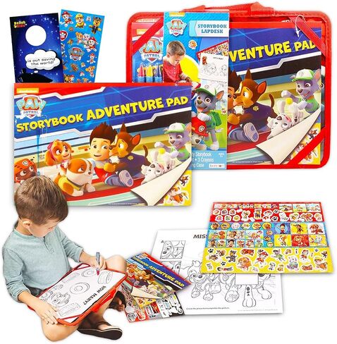 Paw Paw Patrol Storybook Lapdesk Activity Pack للأطفال ~ 7 PC Drawing and Collow Palow Pad Desk مع أواني التلوين ، كتب النشاط ، الملصقات (PAW PlaySet) in Saudi Arabia