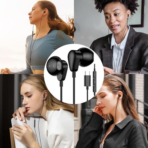 USB C Headphones Wired Earbuds for Apple iPad iPhone 15 Pro Samsung Galaxy A35 S24+ S23 S22 Type C Earphones Women Girls Android Headset Microphone Volume Control for Google Pixel 8 Pro 7 6a OnePlus in Saudi Arabia