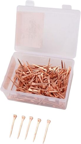 Pwshymi 250PCS Horseshoe Nails Copper Plated with Storage Box, Equestrian Riding Equipment for Horse Hoof Care (51mm E5) in Kuwait