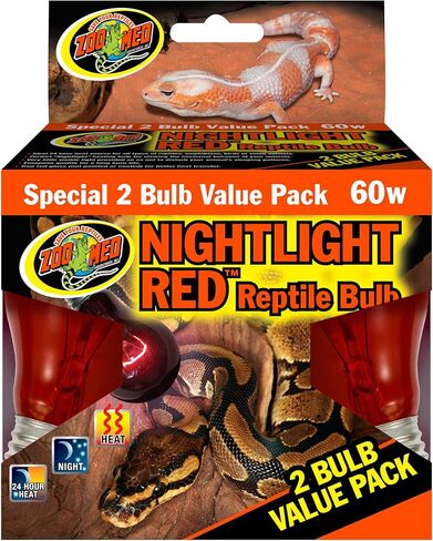 لمبة زو ميد نايت لايت للزواحف، 60 واط، أحمر in Kuwait