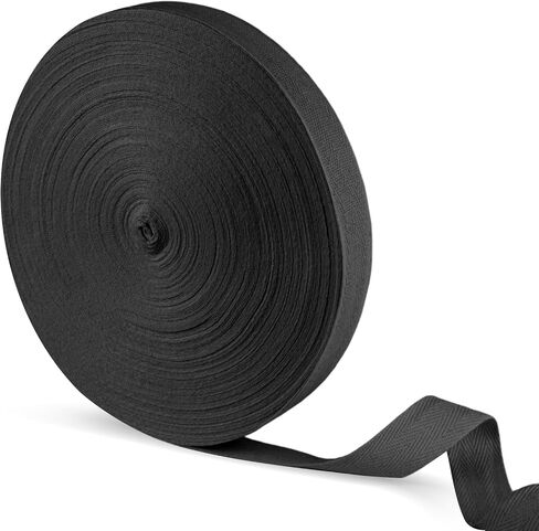 49 Yards Natural Cotton Twill Tape 1 inch, Herringbone Cotton Webbing, for DIY Crafting, Sewing, Dressmaking, Stitching(White) in Saudi Arabia