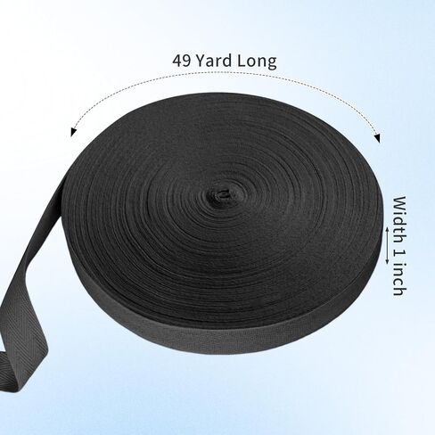 49 Yards Natural Cotton Twill Tape 1 inch, Herringbone Cotton Webbing, for DIY Crafting, Sewing, Dressmaking, Stitching(White) in Saudi Arabia