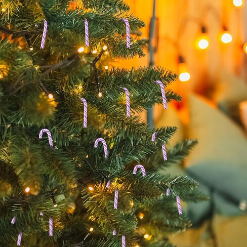 Giegxin 60 Pcs Christmas Mini Candy Canes for Crafts Plastic Candy Cane Ornaments Charms Decor Christmas Miniatures for Craft for Tree Hanging DIY Xmas(Red and White) in Saudi Arabia