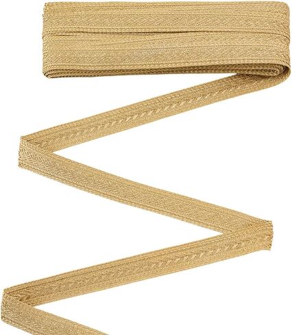 MAYJOYDIY 10 Yards Gold Metallic Braid Trim, 0.8 Inch Military Bullion Trim, Jacquard Decorative Webbing Ribbon for Sewing, Costumes, Bags, Curtains & DIY Craft Projects in Saudi Arabia