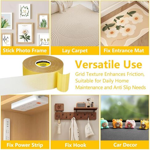 COUMENO Double Sided Tape Heavy Duty Mounting Tape 2" X 66FT(20m) Universal Clear Removable Double Dided Tape Strong Wall Adhesive for Home Office in Kuwait