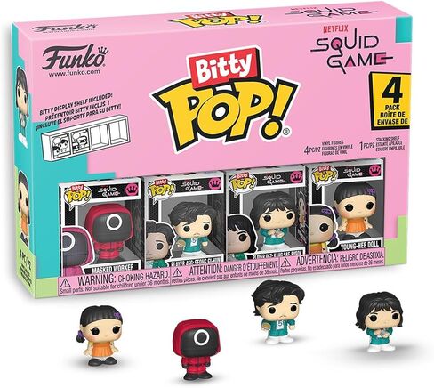 فونكو بوب! Bitty: Netflix - Player 456: Seong Gi -Hun ، دمية Young -Hee ، عامل ملثمين ، ولاعب 067: Kang Sae -Beryok - 0.9 بوصة (2.2 سم) - Suid Game Collection - Suid Display Shelf in Kuwait