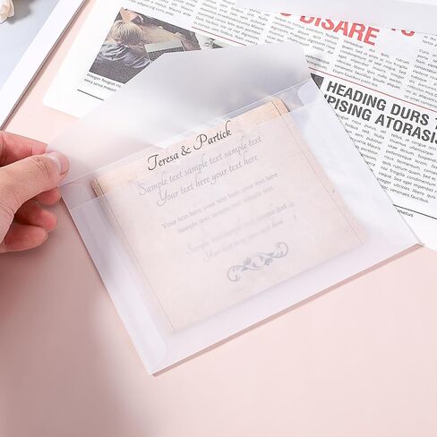 100 PCS Glassine Envelopes 7 × 5 Inch Translucent Envelope for Stamps, Clear Envelope Self Sealing Large Envelopes for Seeds Stamp Coin Collecting Lottery Ticket Card in Saudi Arabia