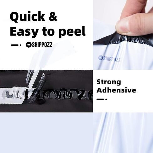 12 × 15.5 500pcs shippozz poly mailers-مظاريف شحن متينة مع ختم لاصق قوي ، تصميم مقاوم للماء ومقاوم للدموع-مثالي للملابس والكتب والملحقات in Saudi Arabia