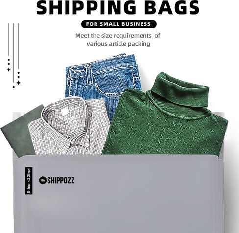 12 × 15.5 500pcs shippozz poly mailers-مظاريف شحن متينة مع ختم لاصق قوي ، تصميم مقاوم للماء ومقاوم للدموع-مثالي للملابس والكتب والملحقات in Saudi Arabia