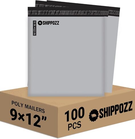 12 × 15.5 500pcs shippozz poly mailers-مظاريف شحن متينة مع ختم لاصق قوي ، تصميم مقاوم للماء ومقاوم للدموع-مثالي للملابس والكتب والملحقات in Saudi Arabia