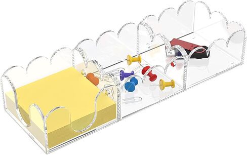 Yageli Magnetic 3-in-1 أكريليك الملاحظة الملاحظة موزع | منظم سطح المكتب الحديث لـ 3 × 3 post it notes ومنصات المذكرات مع قاعدة غير قائلة | لمساحة العمل الإنتاجية في المكتب أو المنزل أو المدرسة | أسود in Kuwait