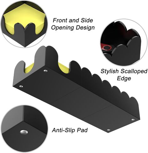 Yageli Magnetic 3-in-1 أكريليك الملاحظة الملاحظة موزع | منظم سطح المكتب الحديث لـ 3 × 3 post it notes ومنصات المذكرات مع قاعدة غير قائلة | لمساحة العمل الإنتاجية في المكتب أو المنزل أو المدرسة | أسود in Kuwait