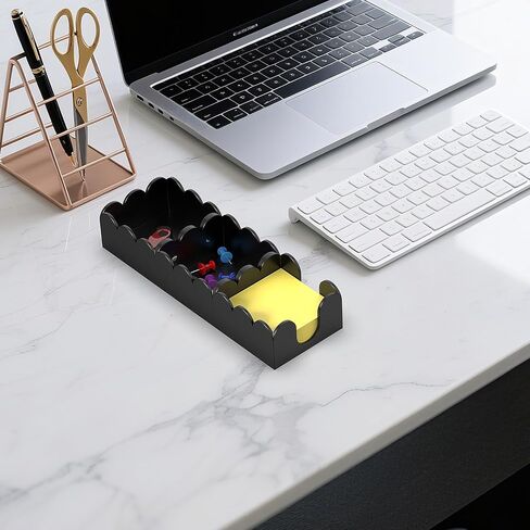Yageli Magnetic 3-in-1 أكريليك الملاحظة الملاحظة موزع | منظم سطح المكتب الحديث لـ 3 × 3 post it notes ومنصات المذكرات مع قاعدة غير قائلة | لمساحة العمل الإنتاجية في المكتب أو المنزل أو المدرسة | أسود in Kuwait