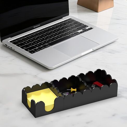 Yageli Magnetic 3-in-1 أكريليك الملاحظة الملاحظة موزع | منظم سطح المكتب الحديث لـ 3 × 3 post it notes ومنصات المذكرات مع قاعدة غير قائلة | لمساحة العمل الإنتاجية في المكتب أو المنزل أو المدرسة | أسود in Kuwait