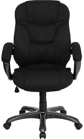 Flash Furniture Jessie High Back Black Microfiber Contemporary Executive Swivel Ergonomic Office Chair with Arms in Kuwait