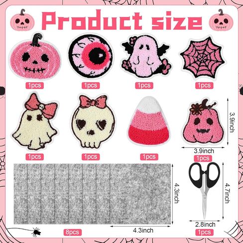 Silifine 17 PCS 4 بوصة Pink Halloween Punch Edele Coaster Cute Ghost Ghost Corny Corn Pumpkin Skull Bat Hoybul in Saudi Arabia