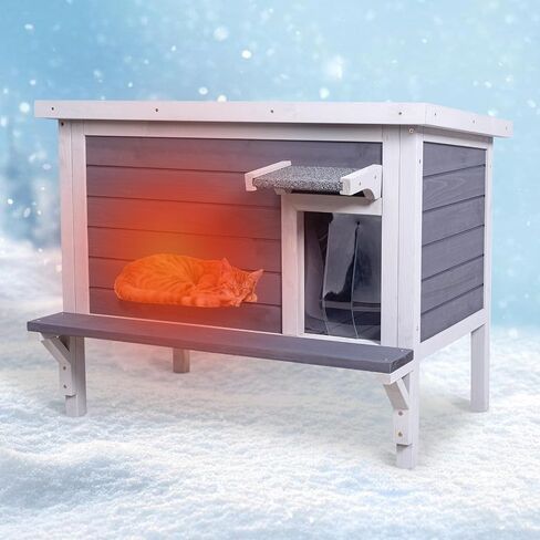 GEGURI Outdoor Cat House, Weatherproof Shelter for Ferrel Cats, Dogs, Rabbits Hutch with Elevated Floor, Asphalt Roof in Kuwait