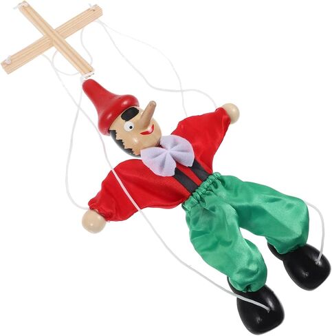 Vicasky Wooden Marionette سحب سلسلة دمية للتفاعلية مع الحرفية الرائعة ومرونة الإصبع التمرين ممتع الطرف لصالح تماثيل دمية PEG المصنوعة يدويًا. in Saudi Arabia