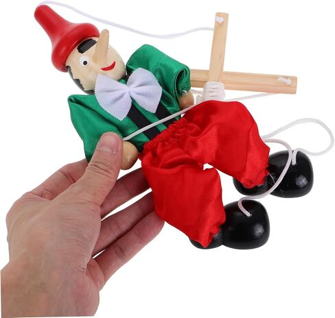 Vicasky Wooden Marionette سحب سلسلة دمية للتفاعلية مع الحرفية الرائعة ومرونة الإصبع التمرين ممتع الطرف لصالح تماثيل دمية PEG المصنوعة يدويًا. in Saudi Arabia