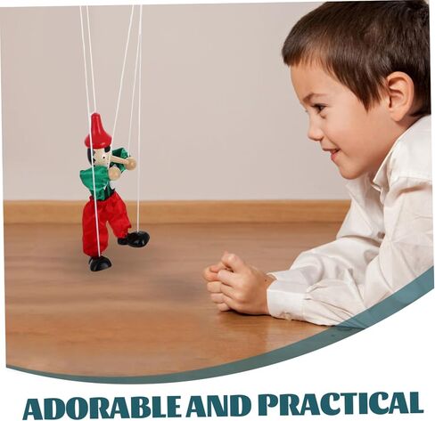 Vicasky Wooden Marionette سحب سلسلة دمية للتفاعلية مع الحرفية الرائعة ومرونة الإصبع التمرين ممتع الطرف لصالح تماثيل دمية PEG المصنوعة يدويًا. in Saudi Arabia