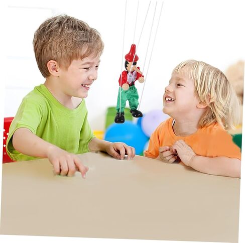 Vicasky Wooden Marionette سحب سلسلة دمية للتفاعلية مع الحرفية الرائعة ومرونة الإصبع التمرين ممتع الطرف لصالح تماثيل دمية PEG المصنوعة يدويًا. in Saudi Arabia