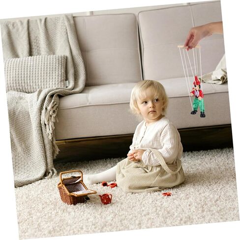 Vicasky Wooden Marionette سحب سلسلة دمية للتفاعلية مع الحرفية الرائعة ومرونة الإصبع التمرين ممتع الطرف لصالح تماثيل دمية PEG المصنوعة يدويًا. in Saudi Arabia