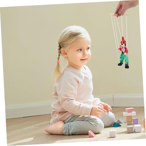 Vicasky Wooden Marionette سحب سلسلة دمية للتفاعلية مع الحرفية الرائعة ومرونة الإصبع التمرين ممتع الطرف لصالح تماثيل دمية PEG المصنوعة يدويًا. in Saudi Arabia