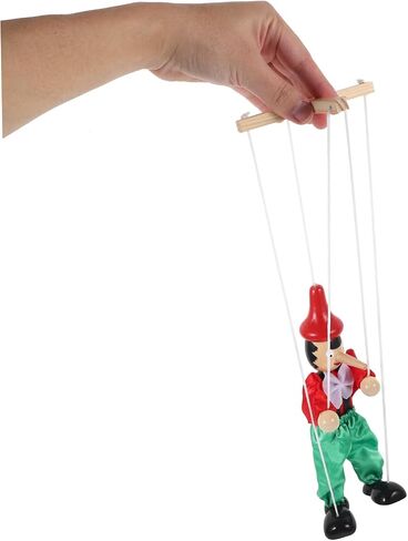 Vicasky Wooden Marionette سحب سلسلة دمية للتفاعلية مع الحرفية الرائعة ومرونة الإصبع التمرين ممتع الطرف لصالح تماثيل دمية PEG المصنوعة يدويًا. in Saudi Arabia
