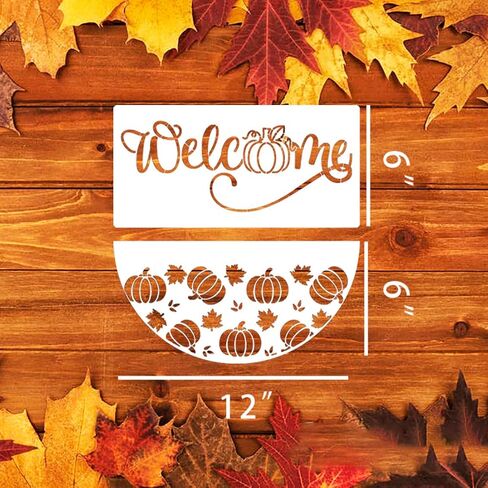 Fall Stencils Thanksgiving Stencils Autumn Hello Pumpkin Happy Harvest Stencil Templates for Painting on Wood Wall Door Mats Fabric in Kuwait