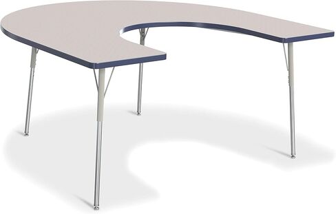 Jonti-Craft Berries 6445JCA004 Horseshoe Activity Table, A-Height (24"-31" Adjustable Height), 66" x 60", Gray/Purple/Gray in Kuwait