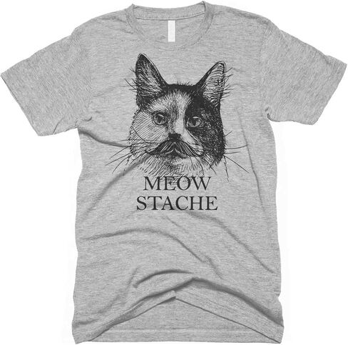 Cat Mustache Shirt Meowstache Tshirt Funny Cat Tshirts Mens Womens Kids T-Shirts in Saudi Arabia