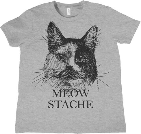 Cat Mustache Shirt Meowstache Tshirt Funny Cat Tshirts Mens Womens Kids T-Shirts in Saudi Arabia