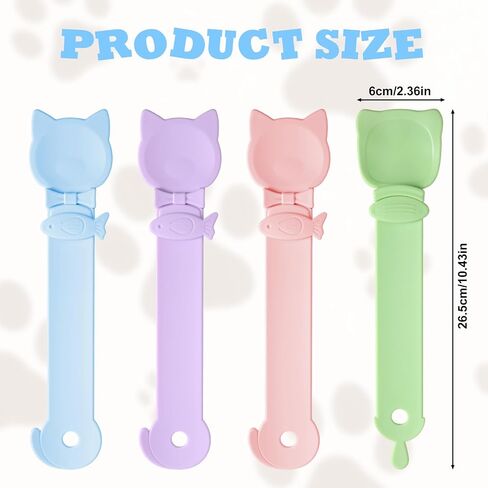 4pcs Cat Strip Feeders, 4 Colors Cat Food Spoon Cute Squeeze Spoon Licking Feeding Dispenser for Liquid Snack Puree Pet Supplies (Blue Green Pink Purple) in Saudi Arabia
