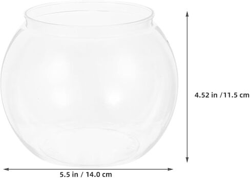 Bestonzon Clear Fish Bowl Prow Planter مقاومة للزارع المائية لسلاحف ذهبية الأنيقة الجولة الجولة الأنيقة لديكور منزل المكتب للاسترخاء المركزية الزاوية in Saudi Arabia