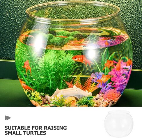 Bestonzon Clear Fish Bowl Prow Planter مقاومة للزارع المائية لسلاحف ذهبية الأنيقة الجولة الجولة الأنيقة لديكور منزل المكتب للاسترخاء المركزية الزاوية in Saudi Arabia