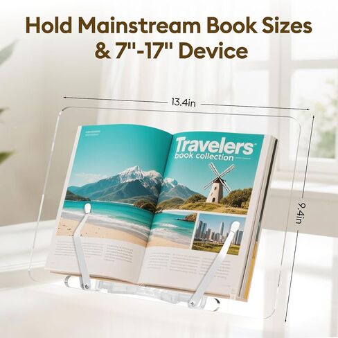 BESWISHY COOKBOOK Stand ، موقف الموسيقى القابل للطي ، موقف عرض للكتاب ، حامل كتب أكريليك ، حامل الورق للمكتب ، حامل الافتتاح الكتب ، سهل سطح المكتب ، حامل الحافظة in Kuwait