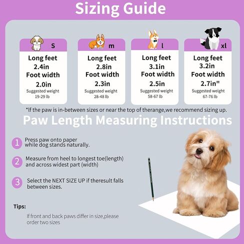 Dog Shoes for Hot Pavement, Adjustable Magic Tape Boots for Small, Medium & Large Dogs, Anti-Slip, Easy to Clean Paw Protectors for Beach, Outdoor & Hot Weather (Purple S) in Saudi Arabia