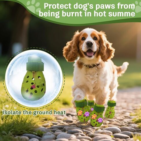 Dog Shoes for Hot Pavement, Adjustable Magic Tape Boots for Small, Medium & Large Dogs, Anti-Slip, Easy to Clean Paw Protectors for Beach, Outdoor & Hot Weather (Purple S) in Saudi Arabia