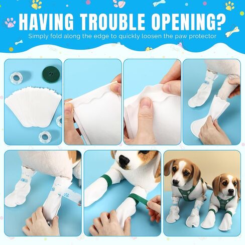 100 Pcs Disposable Dog Paw Protector Adjustable Pet Boots Dog Feet Covers for Paw Protection with Self Adhesive Bandage for Small Medium Large Dogs Indoor Outdoor Walking Foot Muffs in Kuwait