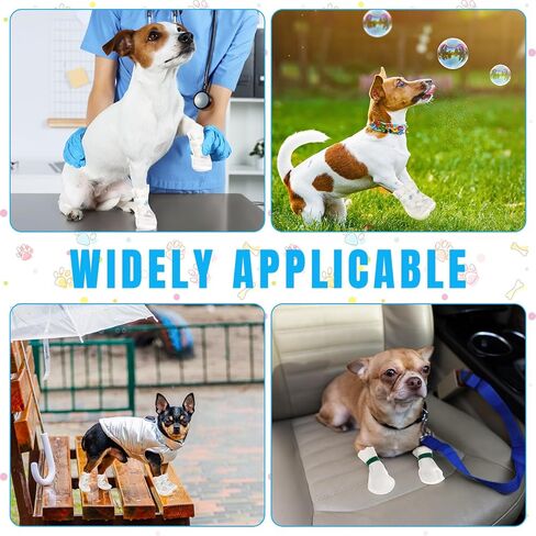 100 Pcs Disposable Dog Paw Protector Adjustable Pet Boots Dog Feet Covers for Paw Protection with Self Adhesive Bandage for Small Medium Large Dogs Indoor Outdoor Walking Foot Muffs in Kuwait