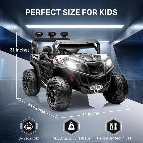 ANPABO 24V 4X4 Ride on Car Truck w/Remote Control, 4WD/2WD Switchable Kids UTV, 19" Spacious Seat, 4 Shock Absorbers, Soft Start, Music Player, Electric Car for Kids Ages 3+(Pink) in Kuwait