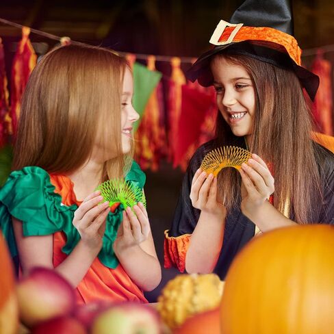 نوابض لفائف الفوانيس الفواني ، مجموعة من 48 ، ألعاب من البلاستيك Mni Mni Slinky بألوان متنوعة ، وعلاج الهالوين غير المرن ، والهدايا المرحة الحفلات. in Kuwait