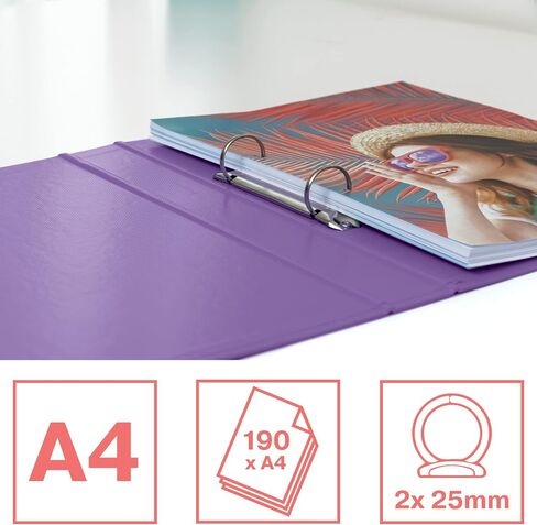 Esselte 10 Pack 190 Sheet Catce 42mm عرض العمود الفقري A4 2 Ring Binder Hardback لمنظمة Home/Office مكتب Colour'Breeze Series Lavender 628434 in Saudi Arabia