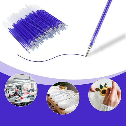 100 Pcs Heat Erasable Fabric Refills, Disappearing Ink Pen Refills for Fabric, Quilting Sewing, Light-Colored Textile Craft Supplies in Kuwait
